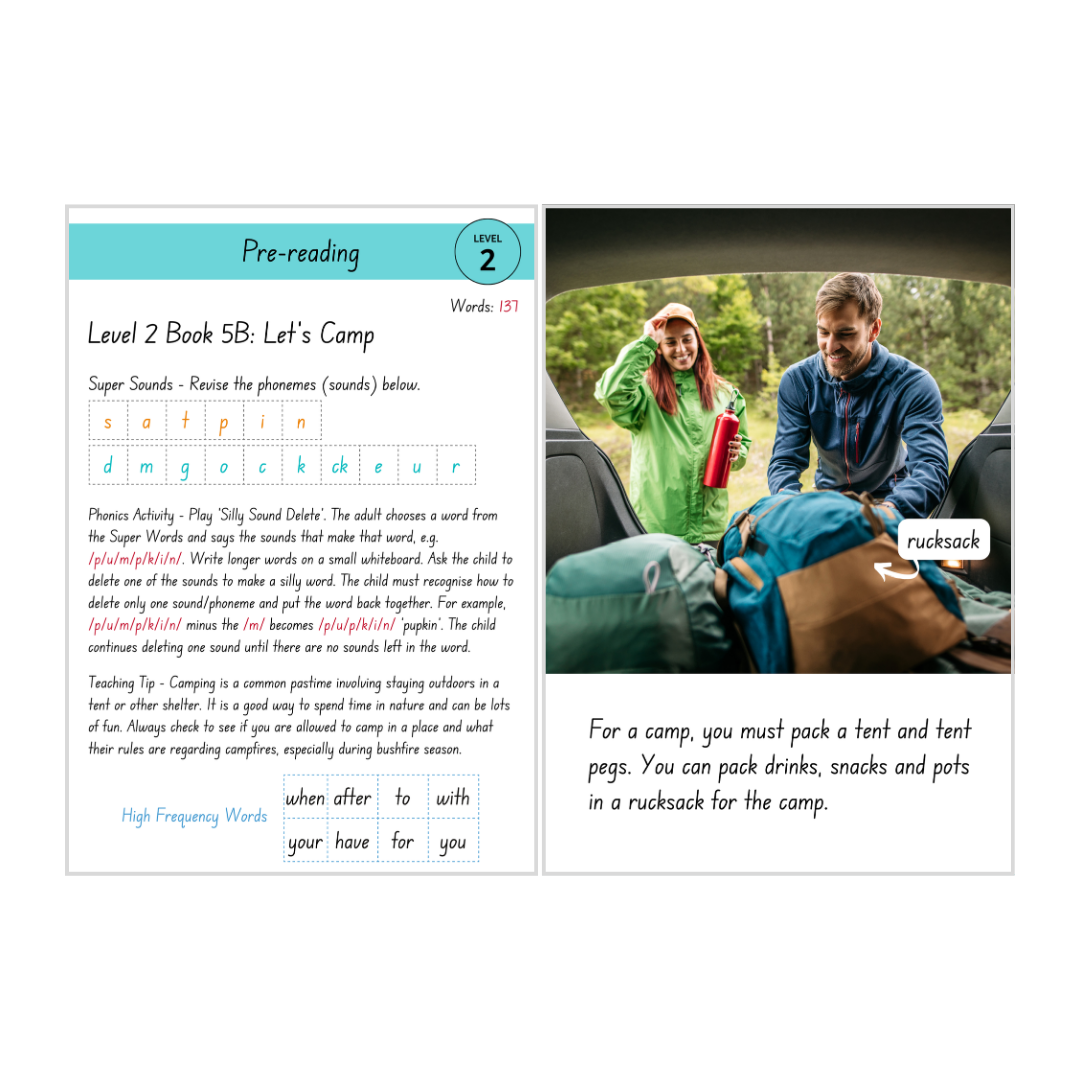Let's Camp (Level 2 Book 5B - Non-Fiction Series B)