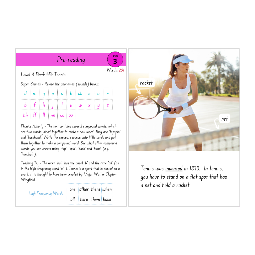 Tennis (Level 3 Book 3B - Non-Fiction Series B)