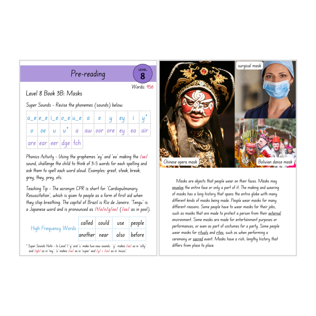 Masks (Level 8 Book 3B - Non-Fiction Series B)