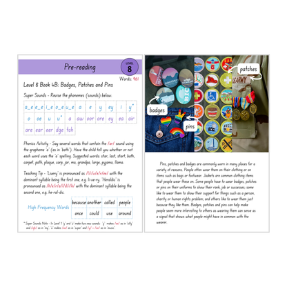 Badges, Patches and Pins (Level 8 Book 4B - Non-Fiction Series B)