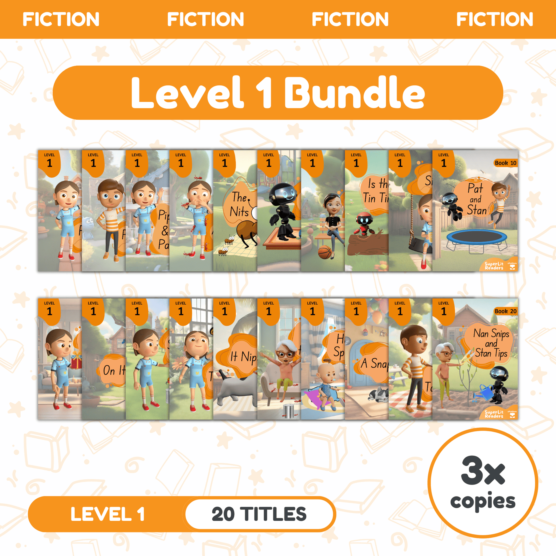 SuperLit Phonics Decodable Readers Fiction Level 1 Three Sets