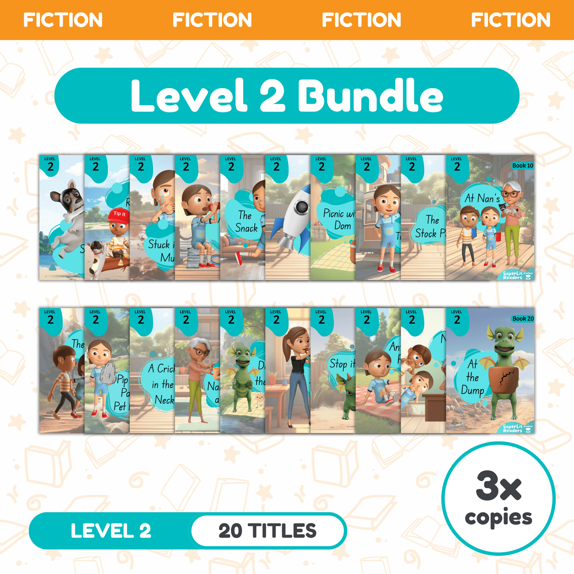 SuperLit Phonics Decodable Readers Fiction Level 2 Three Sets