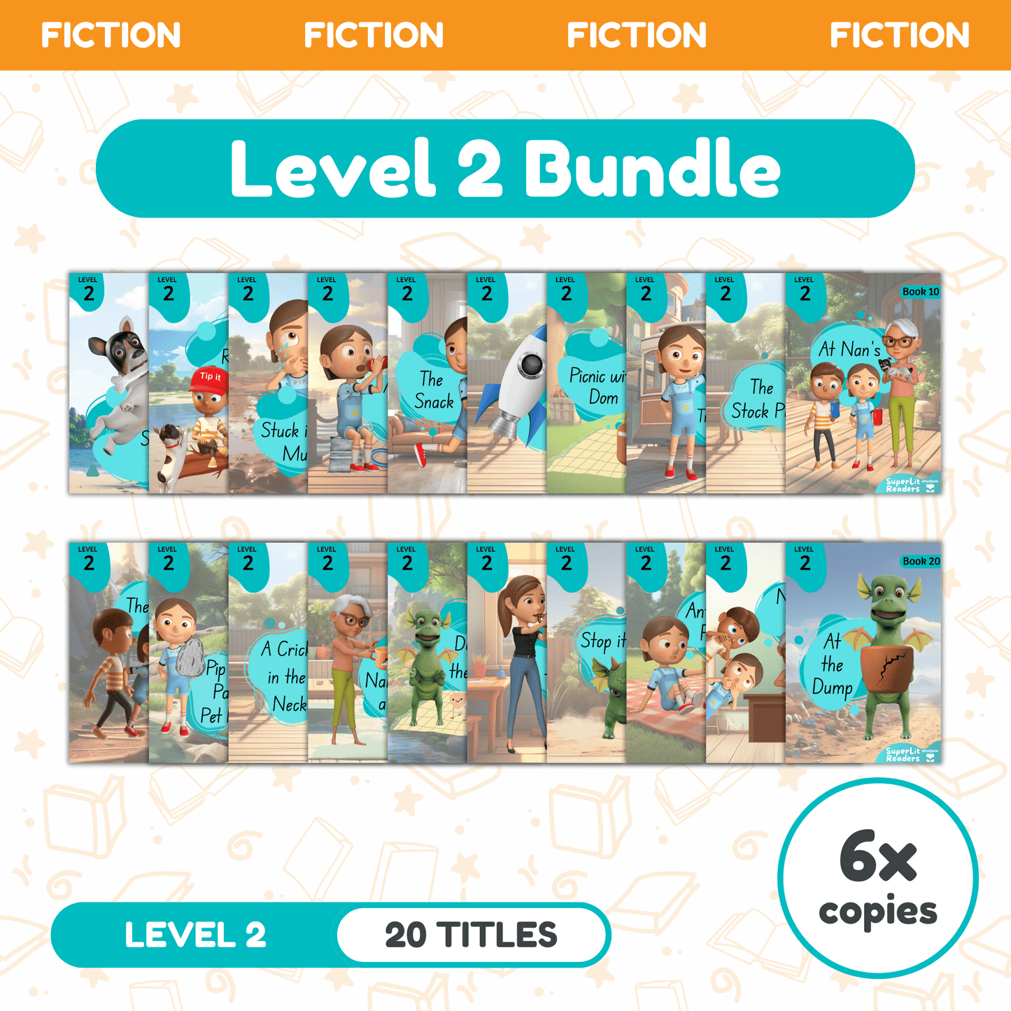 SuperLit Phonics Decodable Readers Fiction Level 2 Six Sets