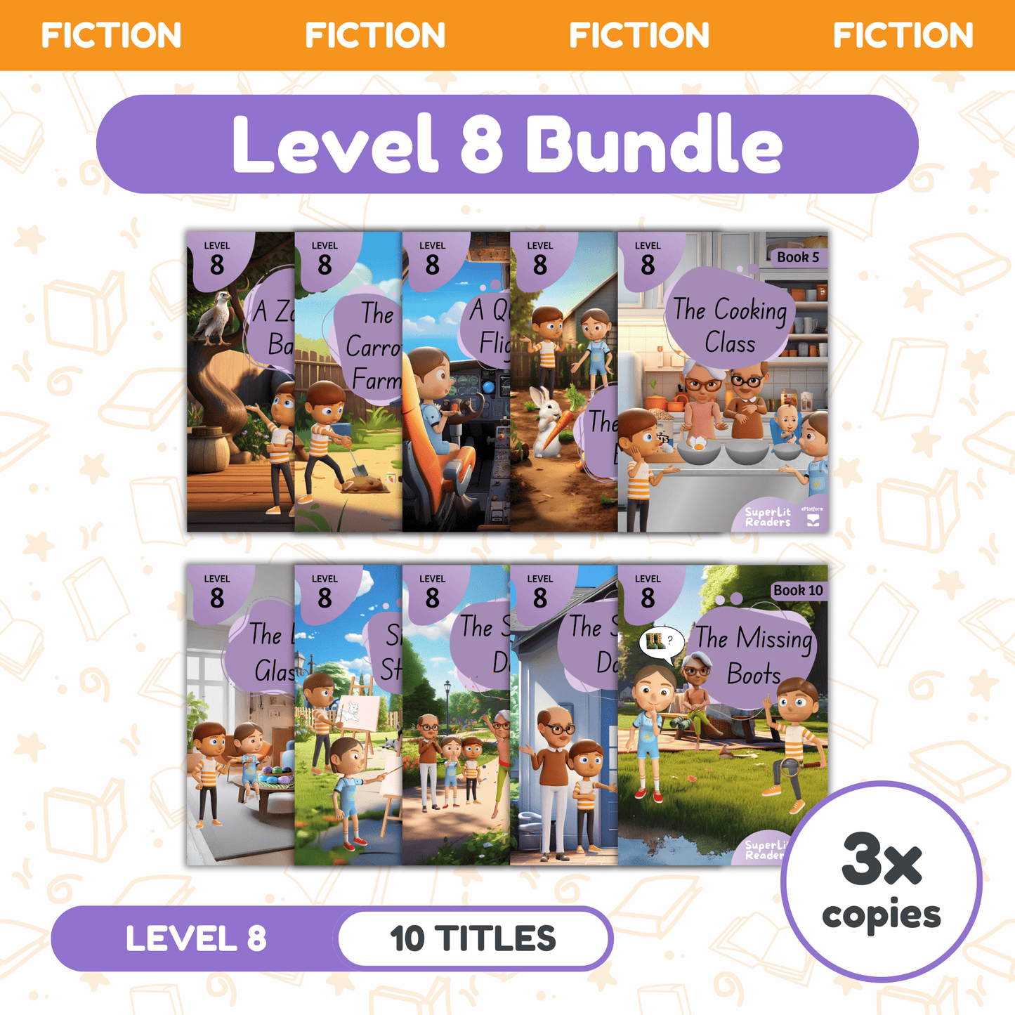 SuperLit Phonics Decodable Readers Fiction Level 8 Three Sets