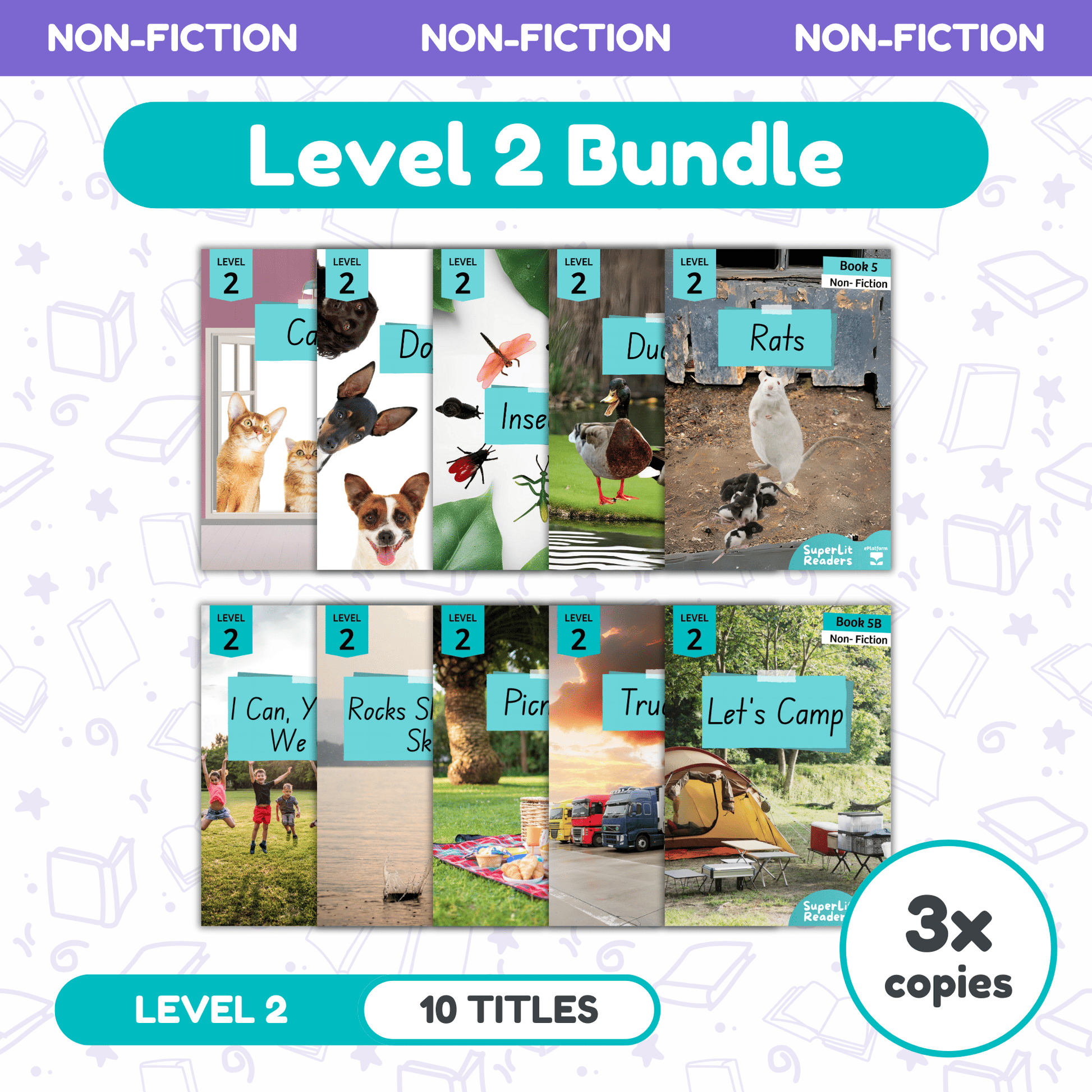 SuperLit Phonics Decodable Readers Non Fiction Level 2 Three Sets
