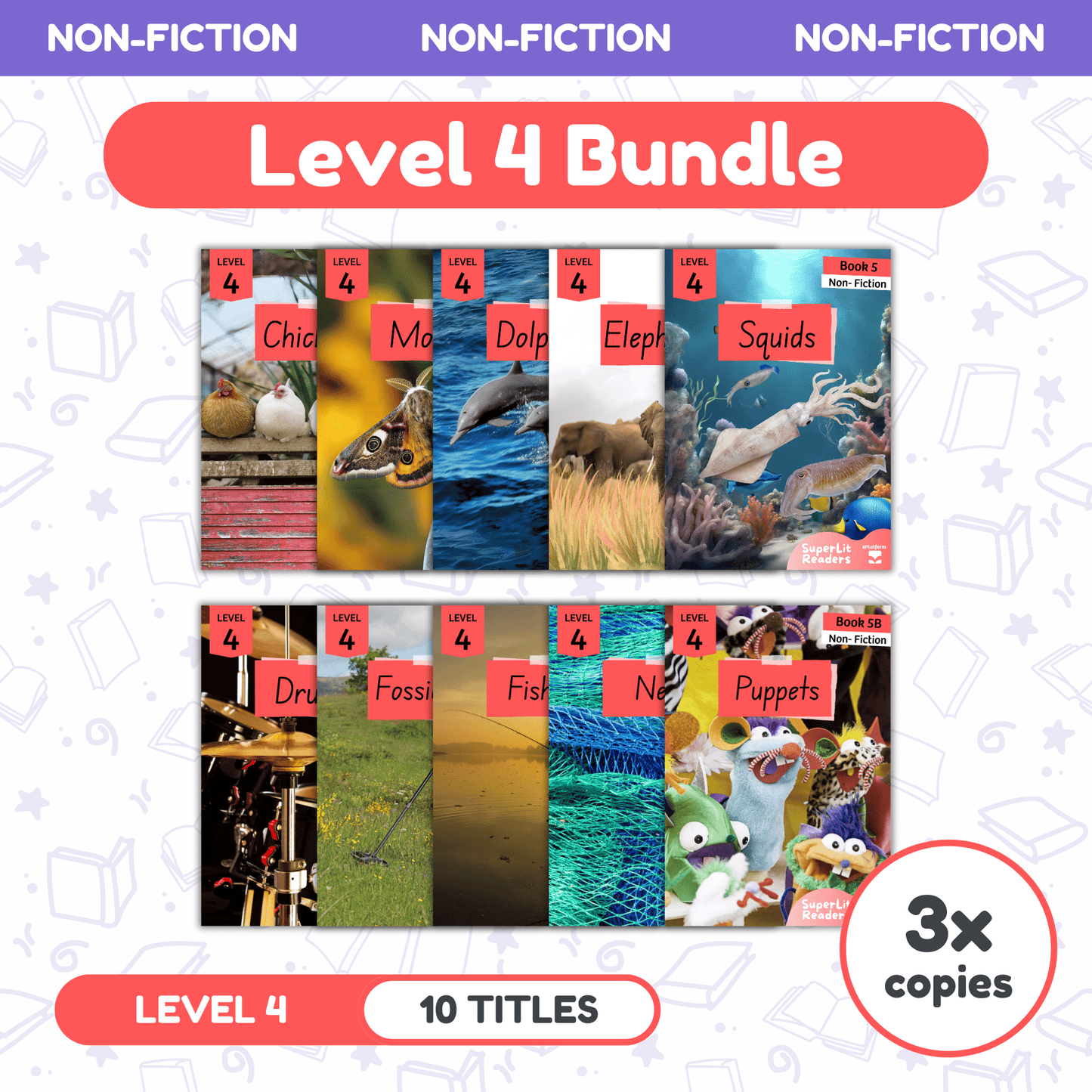 SuperLit Phonics Decodable Readers Non Fiction Level 4 Three Sets
