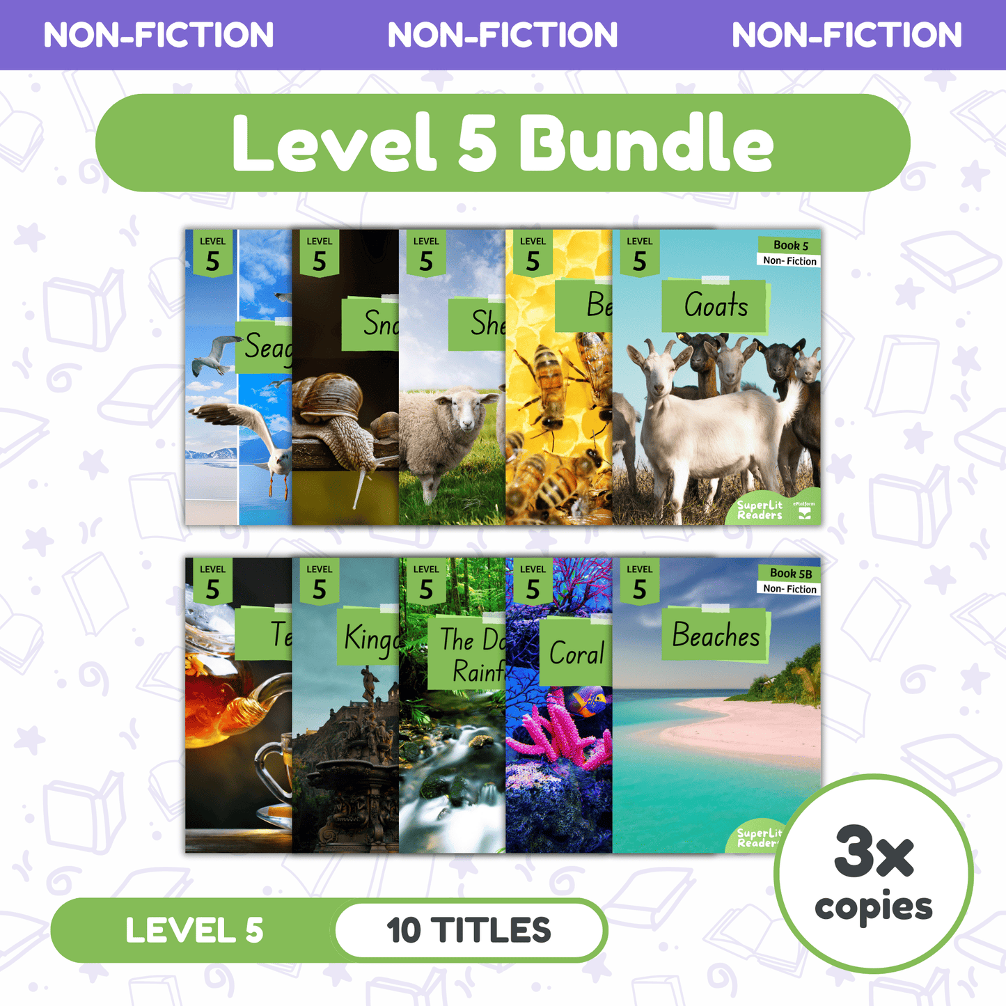 SuperLit Phonics Decodable Readers Non Fiction Level 5 Three Sets