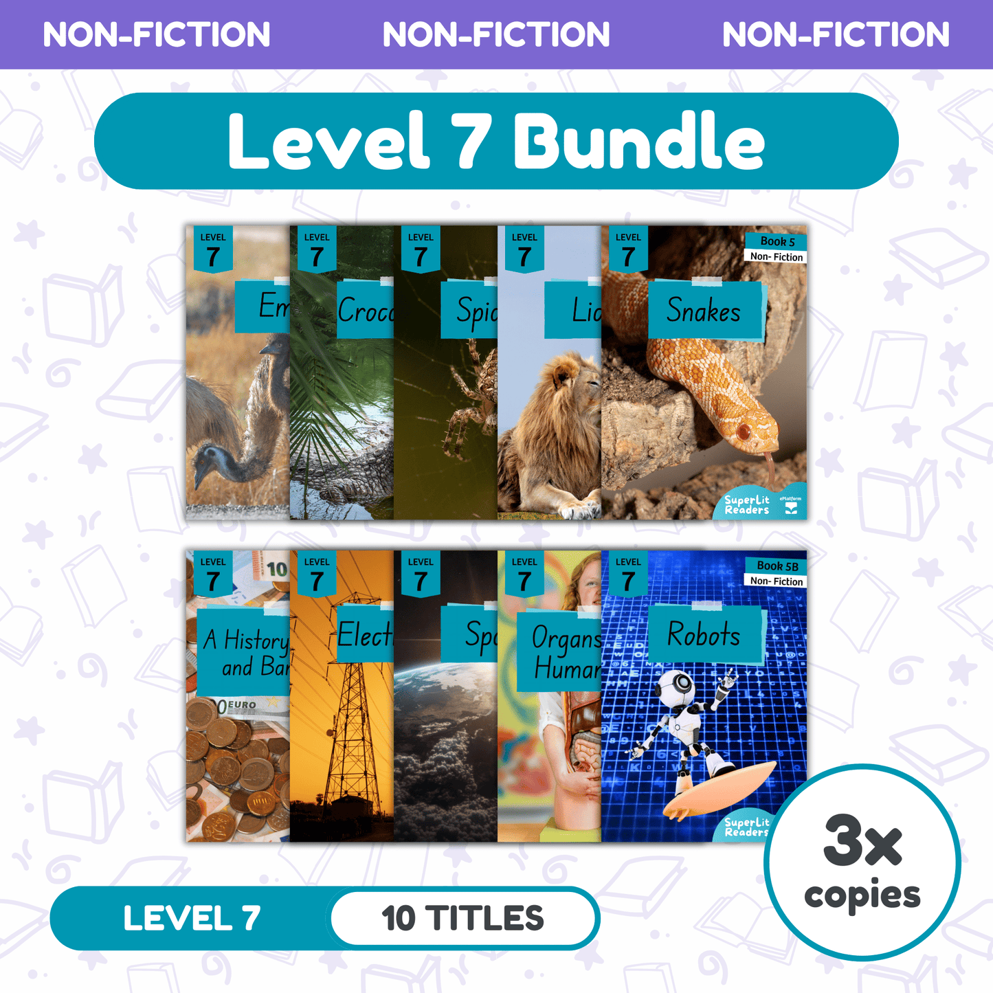 SuperLit Phonics Decodable Readers Non Fiction Level 7 Three Sets