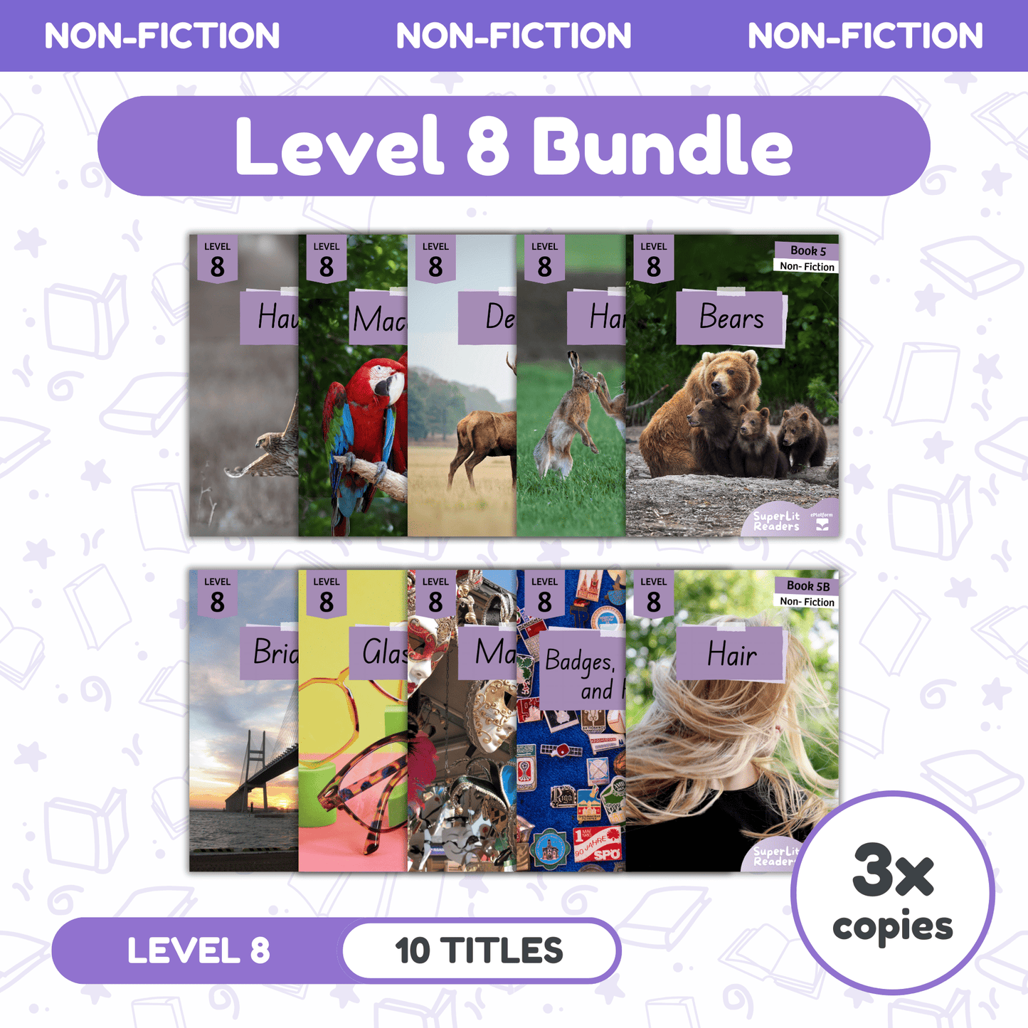 SuperLit Phonics Decodable Readers Non Fiction Level 8 Three Sets