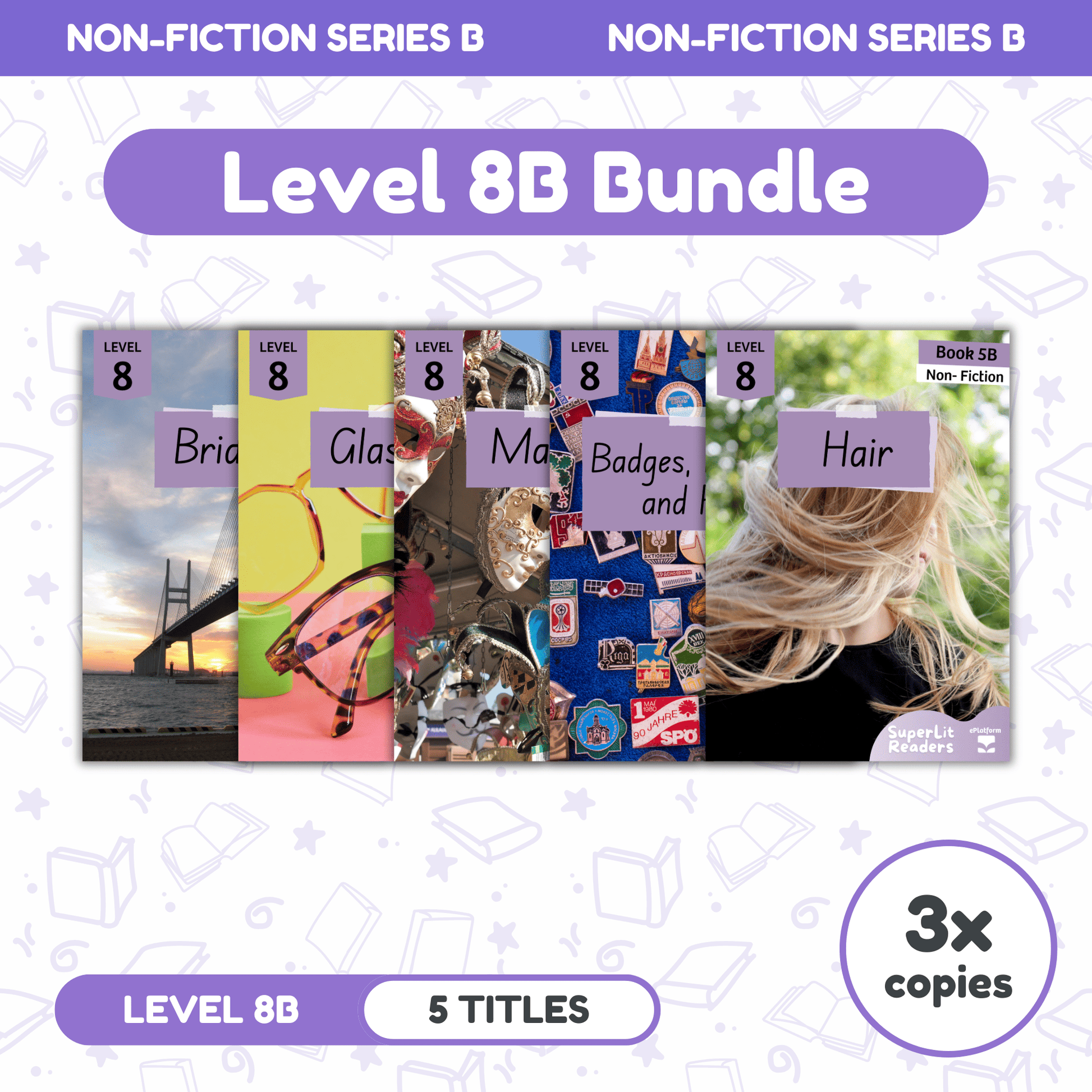 SuperLit Phonics Decodable Readers Non Fiction Level 8B Three Sets