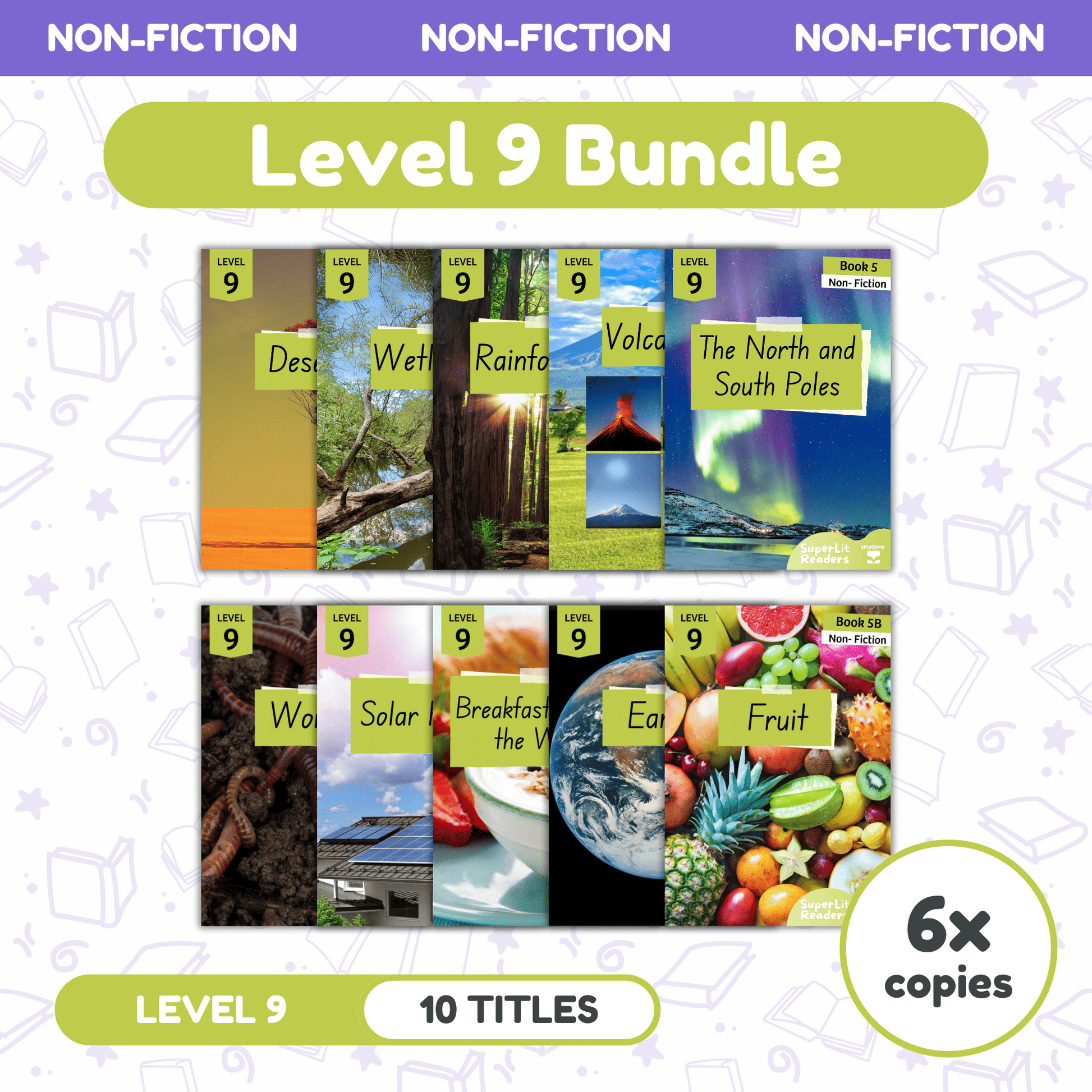 SuperLit Phonics Decodable Readers Non Fiction Level 9 Six Sets