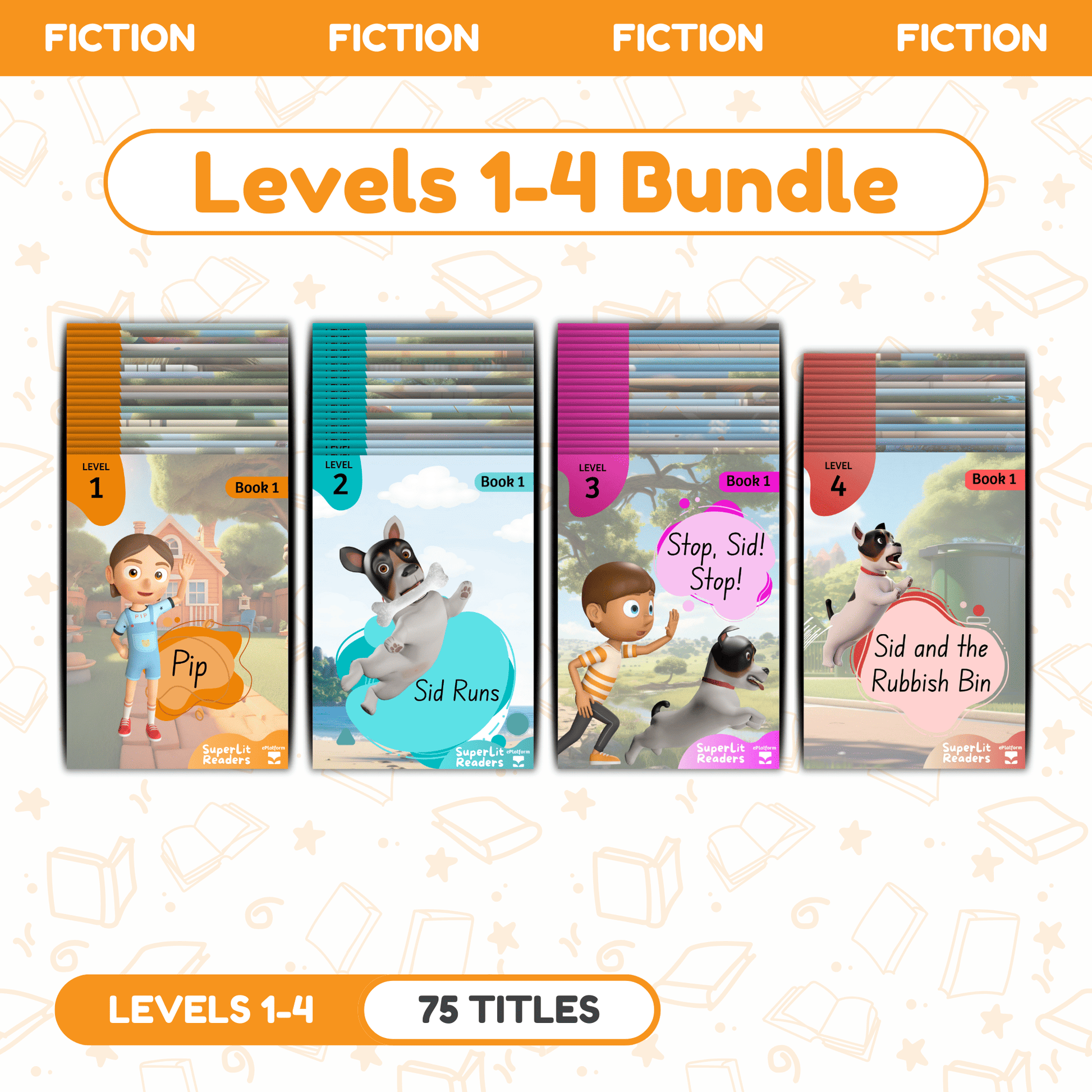 SuperLit Phonics Decodable Readers Fiction Levels 1-4 Single Set