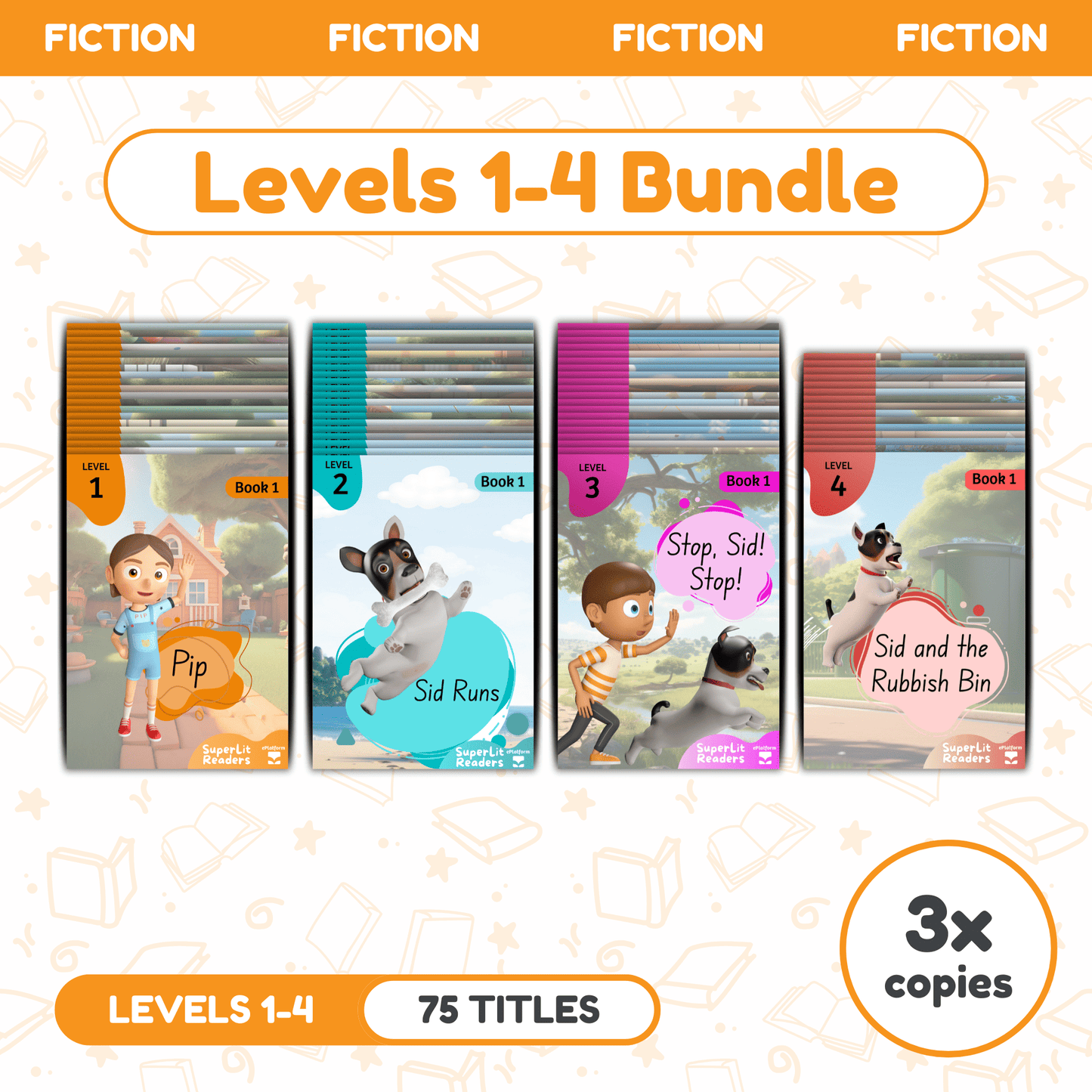SuperLit Phonics Decodable Readers Fiction Levels 1-4 Three Sets
