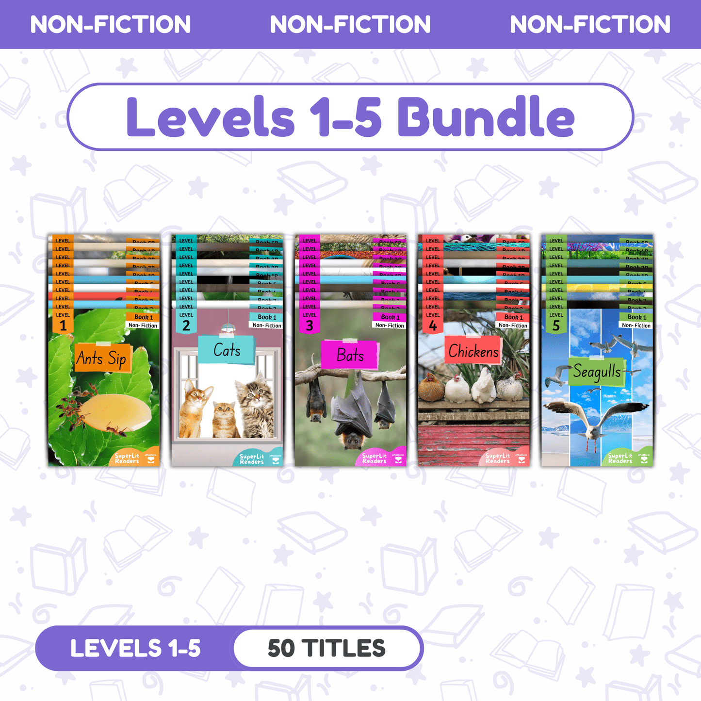 SuperLit Phonics Decodable Readers Non-Fiction Levels 1-5 Single Set