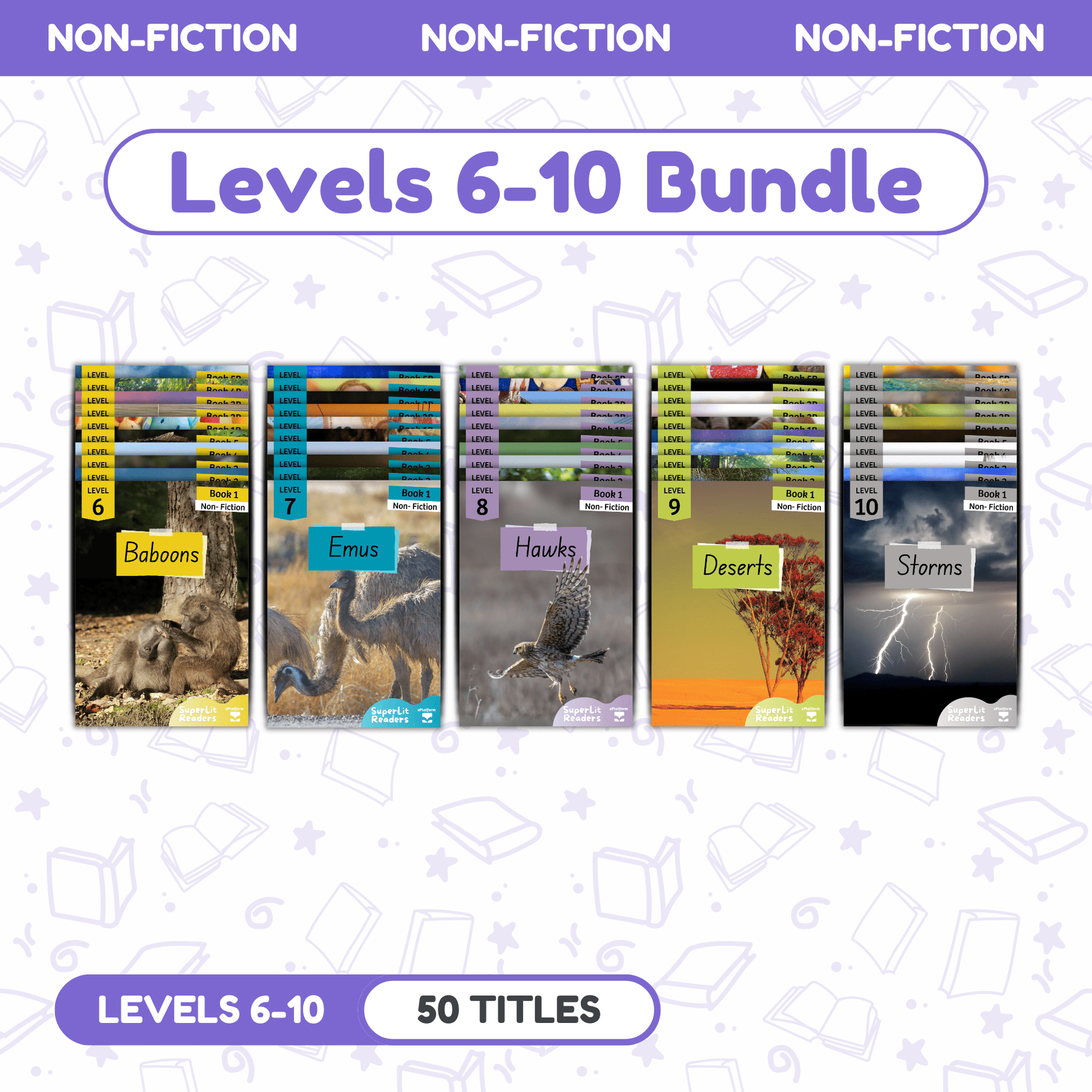 SuperLit Phonics Decodable Readers Non-Fiction Levels 6-10 Single Set