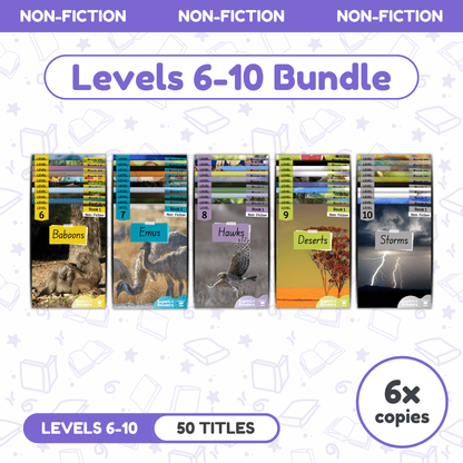 SuperLit Phonics Decodable Readers Non-Fiction Levels 6-10 Six Sets