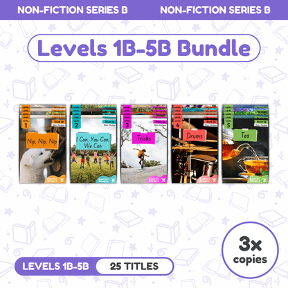 SuperLit Phonics Decodable Readers Non-Fiction Series B Levels 1B-5B Three Sets
